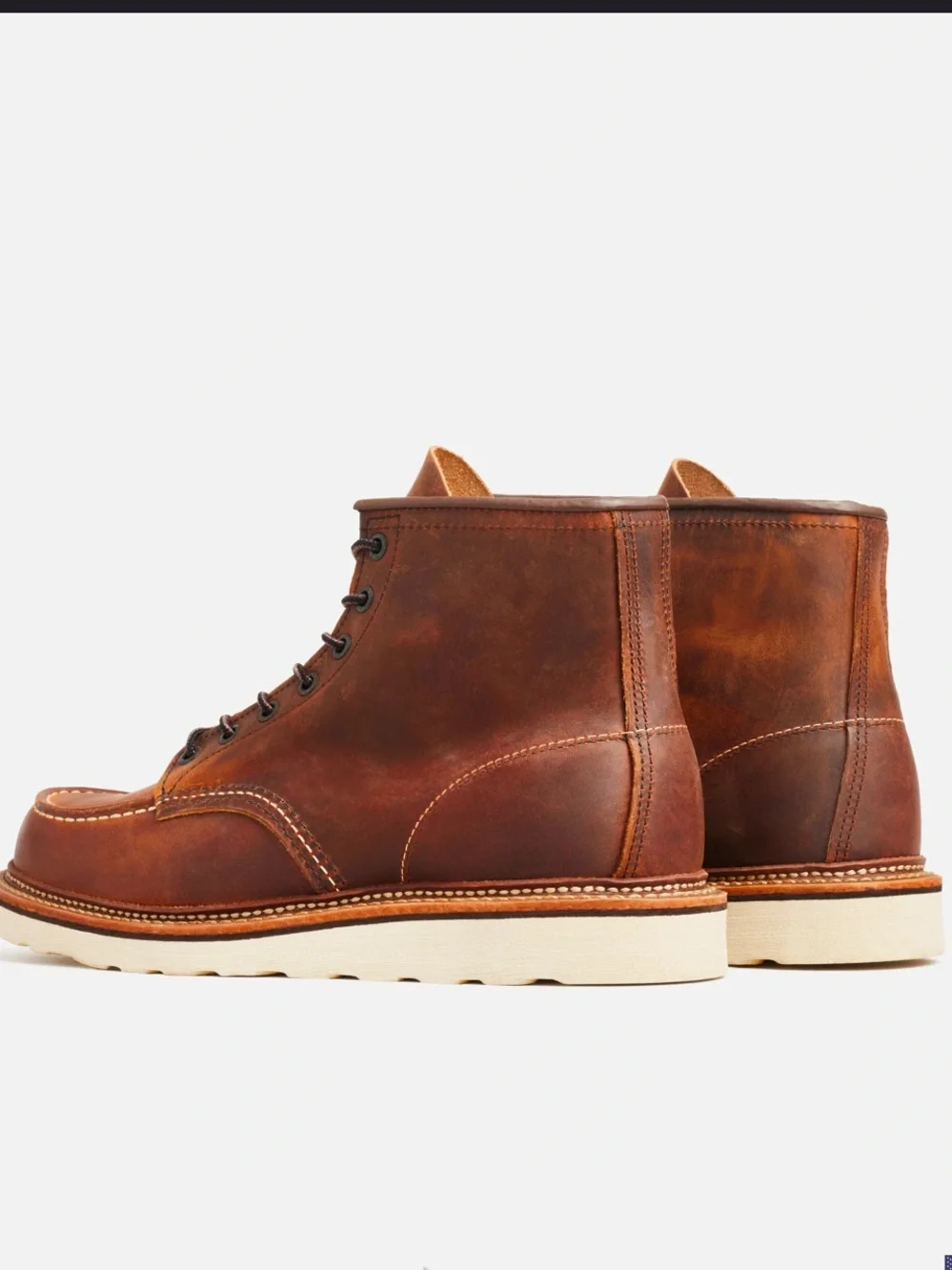 Men's Red Wing Brown Leather Moc Toe Work Boots